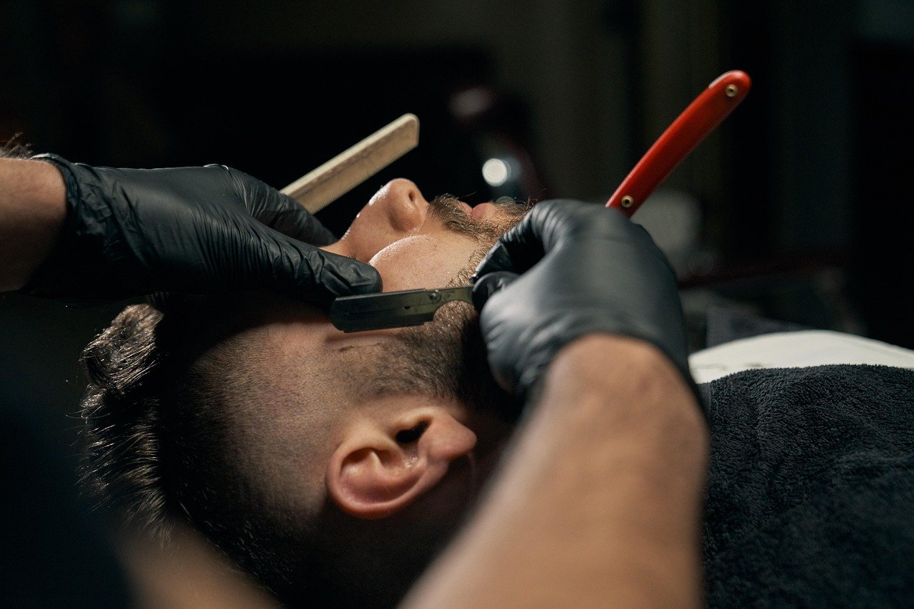 Classic straight razor shave service at Belvedere Barbershop